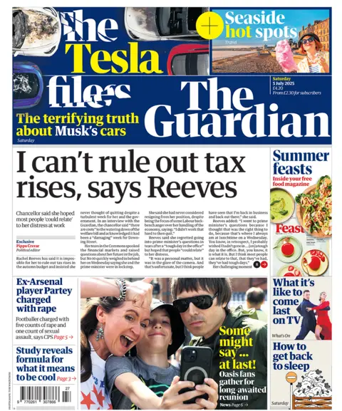 The Papers: 'Reeves fears tax turmoil' and 'Oasis back together'